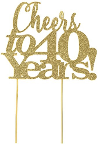 All About Details CATCT40GOL heers Gold Cheers to 40 Years Cake Topper