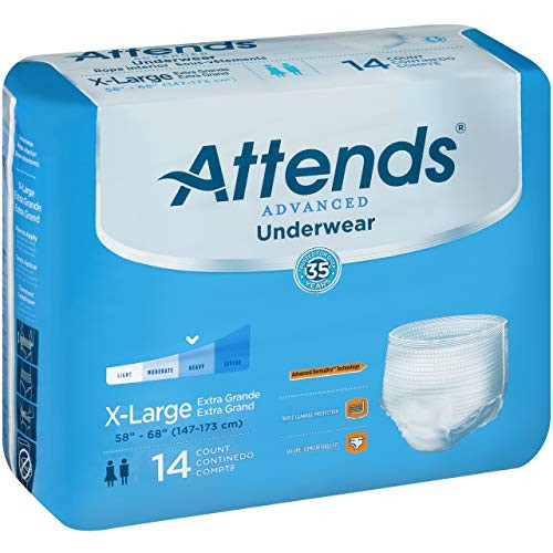 Attends XL Super Plus Underwear with leakage barrier 14-count bag APP0740 by Attends
