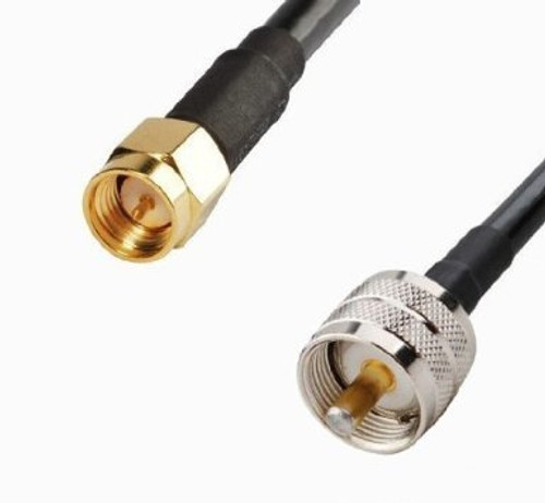 SMA Male to PL-259 UHF Cable RG-58 5 Ft - RG-58 Jumper Made in The U.S.A. by MPD Digital -TM-