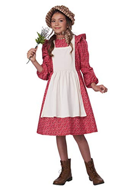 California Costumes Frontier Settler Girl Child Costume -Red-  Medium