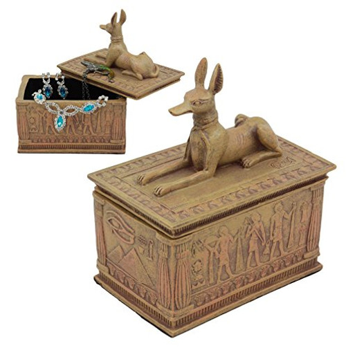 Ebros Small Eye of Horus and Anubis Dog Egyptian Jewelry Box in Sandstone Finish 4.5inch Tall As Prince of Egypt Gods and Goddesses Ancient Legendary Deities Lord of Mummification Death and Afterlife Ebros Small Eye of Horus and Anubis Dog Egyptian Jewelry Box in Sandstone Finish 4.5inch Tall As Prince of Egypt Gods and Goddesses Ancient Legendary Deities Lord of Mummification Death and Afterlife