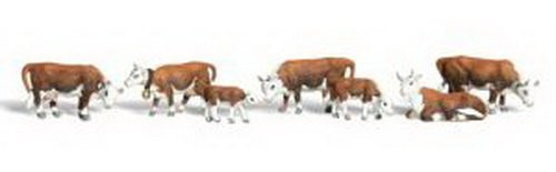 Woodland Scenics A2144 N Scale Hereford Cows -7-