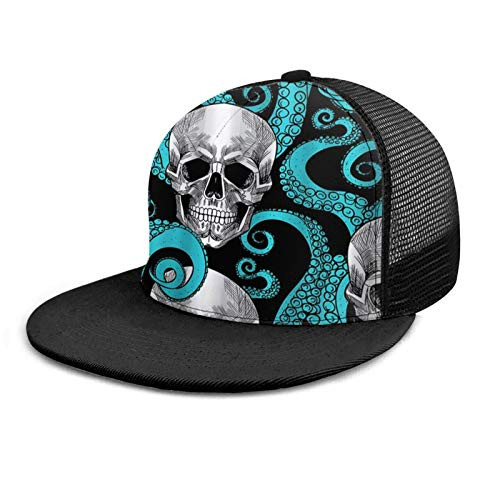 Baseball Cap Blue Octopus Kraken Sugar Skull Snapback Flat Bill Hip Hop Hats Trucker Hat for Men Women Baseball Cap Blue Octopus Kraken Sugar Skull Snapback Flat Bill Hip Hop Hats Trucker Hat for Men Women