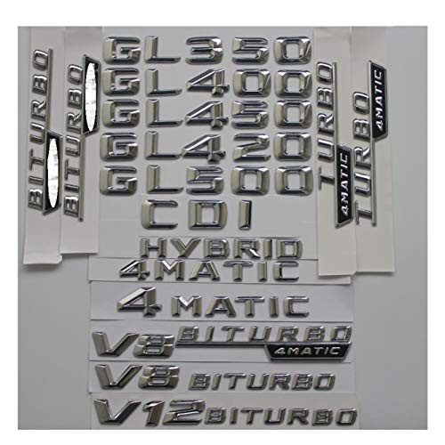 3D Chrome Trunk Letters Badge Emblem Emblems Sticker for Mercedes Benz GL350 GL400 GL450 GL500 GL550 GL420 V8 BITURBO 4MATIC AMG -Big-4MATIC-