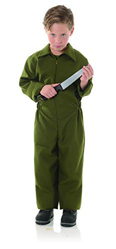 UNDERWRAPS Big Boy_s Children_s Horror Jumpsuit Costume - Boiler Suit Childrens Costume  Olive Green  Medium