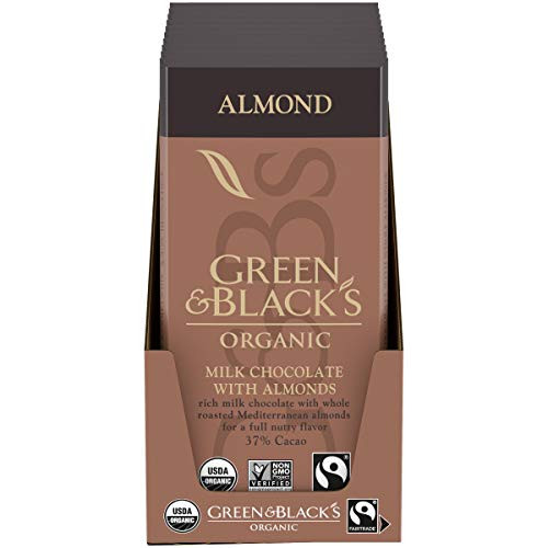 Green and Black_s Organic Almond Milk Chocolate Bar 34 Percent Cacao Valentine_s Chocolate 10 - 3.17 oz Bars Green and Black_s Organic Almond Milk Chocolate Bar 34 Percent Cacao Valentine_s Chocolate 10 - 3.17 oz Bars