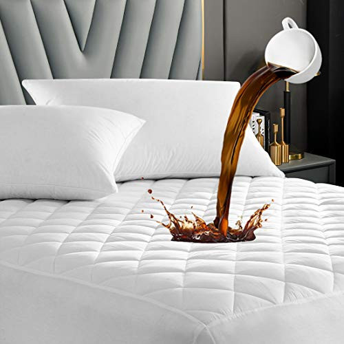 Unilibra Quilted Fitted Mattress Pad Twin XL Size  100 Percent  Waterproof Breathable Cooling Mattress Topper  6__-18__ Deep Pocket Hollow Cotton Alternative Filling Mattress Cover Unilibra Quilted Fitted Mattress Pad Twin XL Size  100 Percent  Waterproof Breathable Cooling Mattress Topper  6__-18__ Deep Pocket Hollow Cotton Alternative Filling Mattress Cover