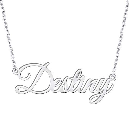 Yoke Style Custom Name Necklace Personalized  Sterling Silver Customized Charm Necklace Jewelry Gift for Women