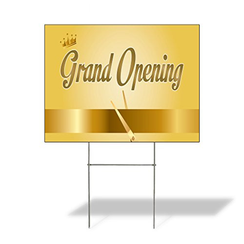 Plastic Weatherproof Yard Sign Grand Opening 1 Style T Orange for Sale Sign One Side 18inx12in