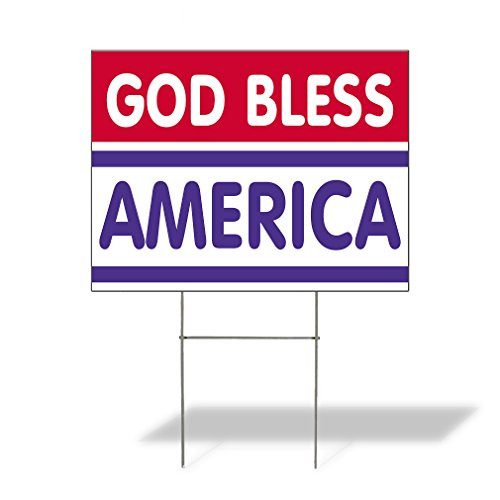 Plastic Weatherproof Yard Sign God Bless America Prayer Black God Bless for Sale Sign Multiple Quantities Available 18inx12in One Side Print One Sign