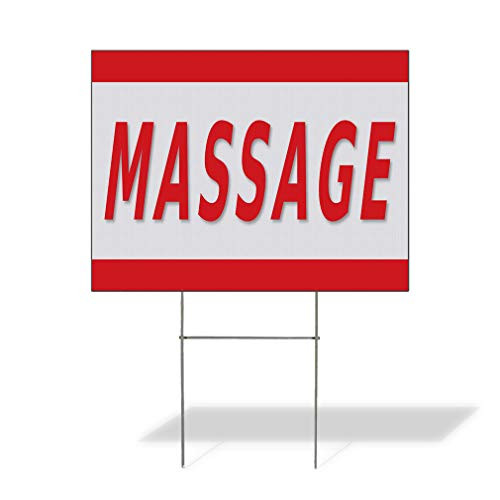 Plastic Weatherproof Yard Sign Massage Business Style T Salon  and  Spa Brown Massage for Sale Sign Multiple Quantities Available 18inx12in One Side Print One Sign