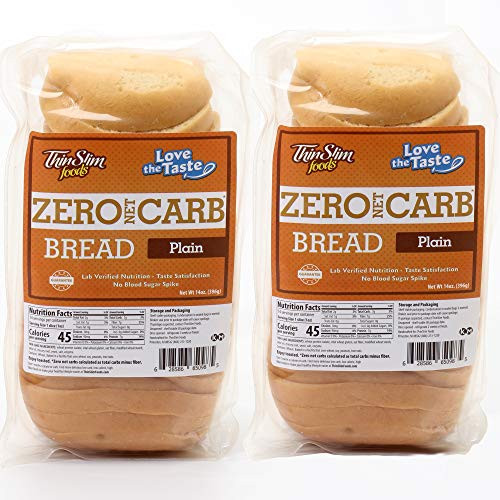 ThinSlim Foods Keto Low Carb Bread - Plain Bread  2 Pack -14 Slices Each-