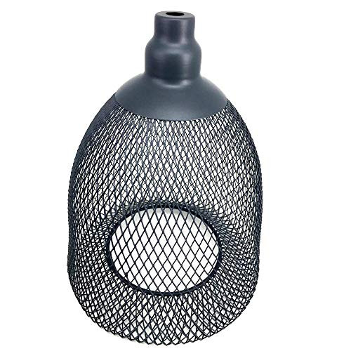 Industrial Retro Style Mesh Wire Bulb Cage Lamp Guard Vintage Trouble Lights Lampshade Shade Industrial Lighting Part for Pendant Ceiling Lamp -Black-