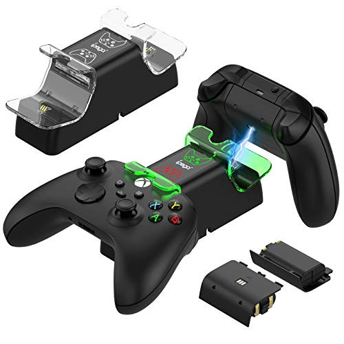FYOUNG Dual Controller Charger Station for Xbox Series X S  Charging Dock with 2 x 1400mAh Rechargeable Battery Pack and LED Indicator