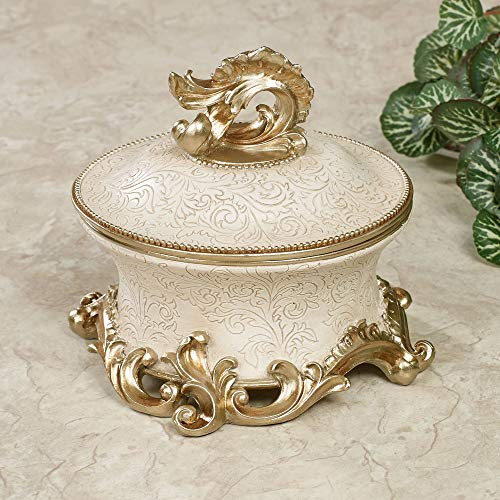 Touch of Class Frona Decorative Covered Box Ivory Gold