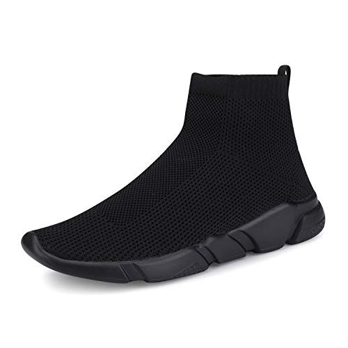 VAMJAM Men_s Casual Athletic Sneakers Fashion Lightweight Breathable Mesh Running Shoes All Black 45