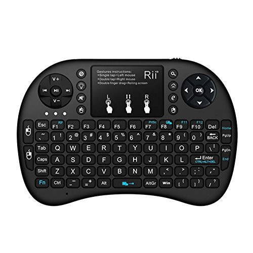 Rii i8+ 2.4GHz Mini Wireless Keyboard with Touchpad Mouse,LED Backlit,Rechargable Li-ion Battery (Updated 2017,Backlit)