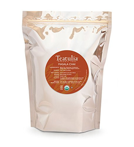 Teatulia Organic Chai Tea 50 Premium Pyramid Tea Bags
