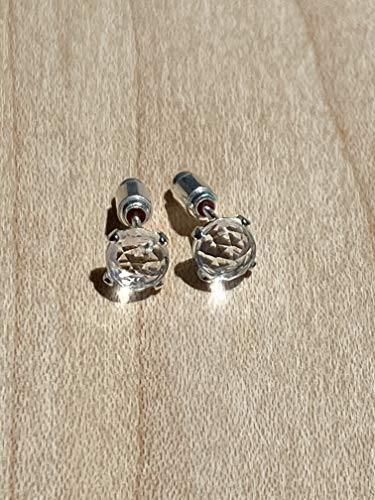 5mm Faceted Rock Quartz Crystal and Sterling Silver Post Earrings