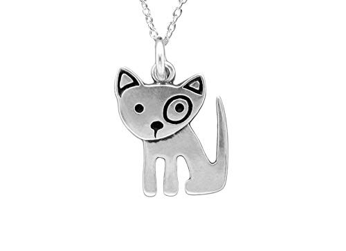 925 Silver Dog Charm Necklace on 18inch  Chain Solid Sterling Chain for Women and Girls