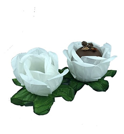 Truffle Mini cupcake Wrappers cupcake liner Chocolate Wrapper Handmade truffle Cups,Truffle Liners, Truffle Wrappers for Wedding, baby shower, brigadeiro party supplies 20 count (pure white)