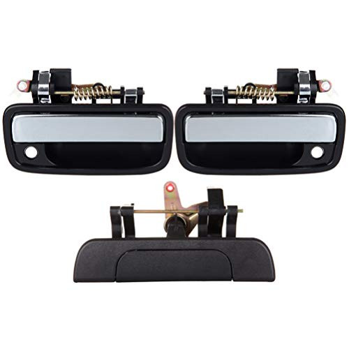 ZENITHIKE Black Door Handles Exterior PlusTailgate Front Driver Passenger Side for Select for T-oyota Tacoma 1995-2004-3pcs-