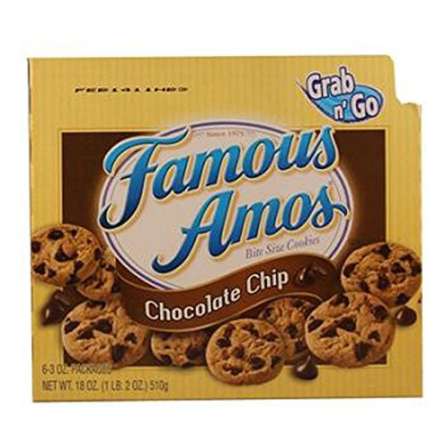 Famous Amos Grab N Go Chocolate Chip  6 Count -COOKIE and CRACKER - BIG PEG-BOARD-