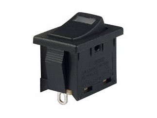 E-Switch R1966ABLKBLKESGRN R1966 Series 15 A SPST On-Off Quick Connect Panel Mount Rocker Switch - 5 Item-s-