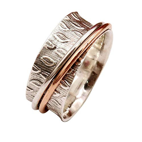 925 Spinner Silver Ring  Spinner Ring  Meditation Spinner Ring  Mix Metal Ring  Handmade Ring  Fidget Spinner Ring  Spinner Rings For Women  Women Ring  Thumb Ring  Wedding Gift Ring