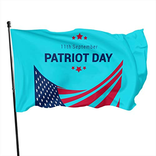 KAIYANJIXIE Patriot Day in USA 3x5 Feet Pennant Vivid Color Banner Won_t Wear Out Easily Pennant UV Fade Resistant Pennant