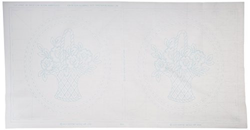 Stamped White Quilt Blocks 18x18 6/Pkg-Basket Of Flowers