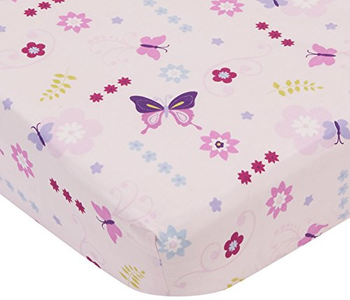 Lambs & Ivy Fitted Sheet, Butterfly Lane
