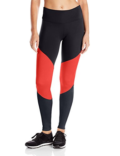 Onzie Women_s Track Legging  Black Hot Coral Charcoal  XS