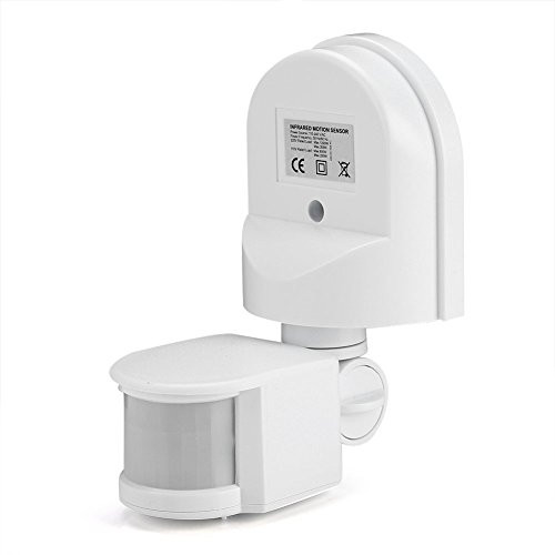 Zerodis 110V-240V Adjustable PIR Body Motion Infrared Sensor Detector Light Bulb Switch with Installation Screws(White)