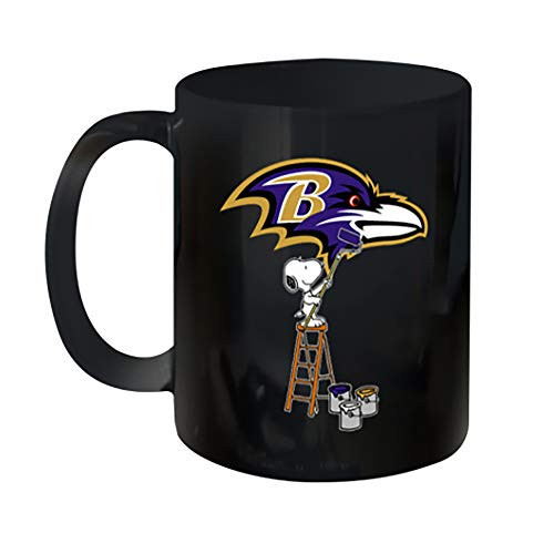 S.noopy Paints The B.alti.more R.aven.s Logo N.F.L Football Mug Coffee  Mug 11oz  15oz