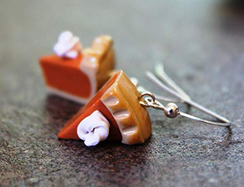 Pumpkin Pie Earrings Thanksgiving Fall Jewelry Sterling Silver
