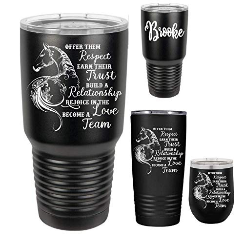 Horse Tumbler  Tumbler 30oz  20oz or stemless wine Personalized Tumbler  Engraved Travel Mug