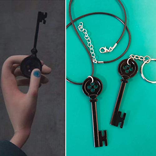 Metal Coraline Black Key  Coraline Black Key Necklace  Coraline Key keychain  Coraline Necklace  Coraline Keychain  Coraline Costume