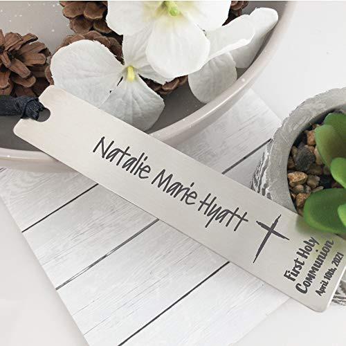First Communion Bookmark Gift -1STCOM-BOOK- First Holy Communion Bookmark Personalized Bookmark Communion Present Communion Gift For Girl 1st Boy Gift