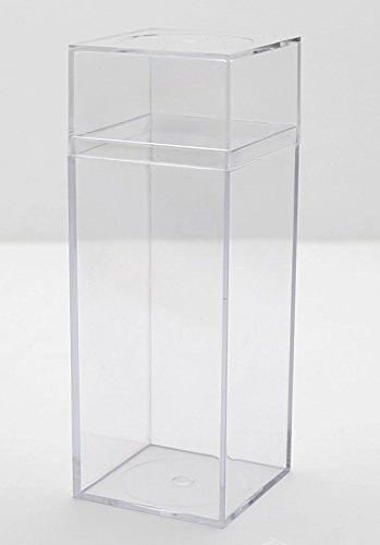 Clear Plastic Box - 2 5 16inch  Square X 6 3 16inch  Tall - 6 Boxes Per Pack