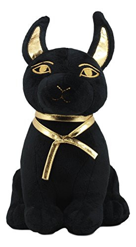 Ebros Classical Gods of Egypt Guardian Anubis Or Bastet Plush Toy Stuffed Doll Medium Sized 9inch -10inch  Tall Collectible -Anubis Jackal-
