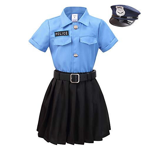 Meeyou Girls Police Officer Costume Cop Cutie dress for girls -Medium Sky Blue- Meeyou Girls Police Officer Costume Cop Cutie dress for girls -Medium Sky Blue-