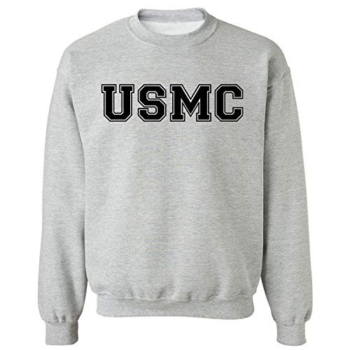 USMC Athletic Marines Military Style Crewneck Sweatshirt in Gray - Medium