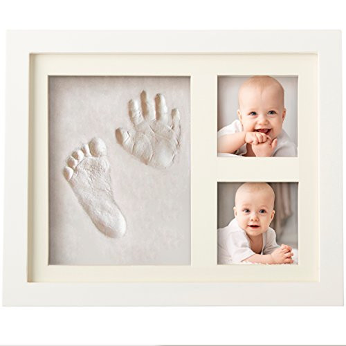 Bubzi Co Baby Handprint Kit & Footprint Photo Frame for Newborn Girls and Boys, Baby Photo Album For Shower Registry, Personalized Baby Gifts, Keepsake Box Decorations for Room Wall Nursery Decor