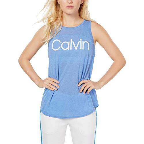 Calvin Klein Performance Womens Logo Running Tank Top Blue XL