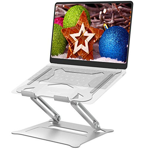 Bextsrack Adjustable Laptop Stand  Aluminum Laptop Riser for Desk  Portable Computer Stand with Heat-Vent to Elevate Laptop Compatible with MacBook Pro Air  Dell XPS  HP and More 10inch - 17inch  Laptops