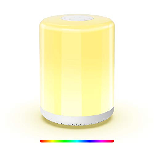 TANOSEE Table Lamps for Bedrooms  LED Bedside Lamp  Touch Sensor Night Light for Living Room  Kids Room  RGB Dimmable 3 Color Mode Warm Light  Modern Nightstand Lamp with Memory Function