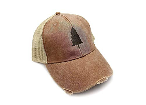 Trucker Hat by Black Lantern  Mesh Trucker Hat Featuring a Distressed Look  Mesh Back Panel and Adjustable Snapback  Wilderness Area Design -3 Color Choices-