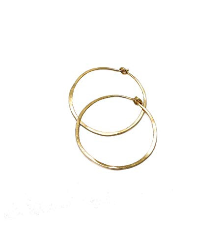 14K Gold Filled Hammered Hoop Earrings 20mm  Hypoallergenic Gold Hoops  Jewelry Gift for Women