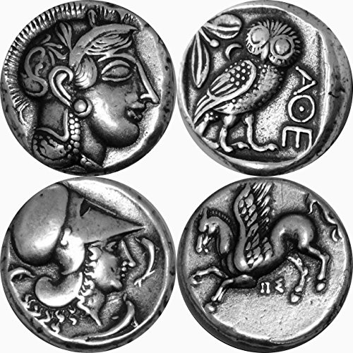 Golden Artifacts Percy Jackson Fans Athena Owl and Pegasus 2 Famous Greek Coins of Athena Unique Gift Greek Mythology -PJ2 Plus12-S- Golden Artifacts Percy Jackson Fans Athena Owl and Pegasus 2 Famous Greek Coins of Athena Unique Gift Greek Mythology -PJ2 Plus12-S-